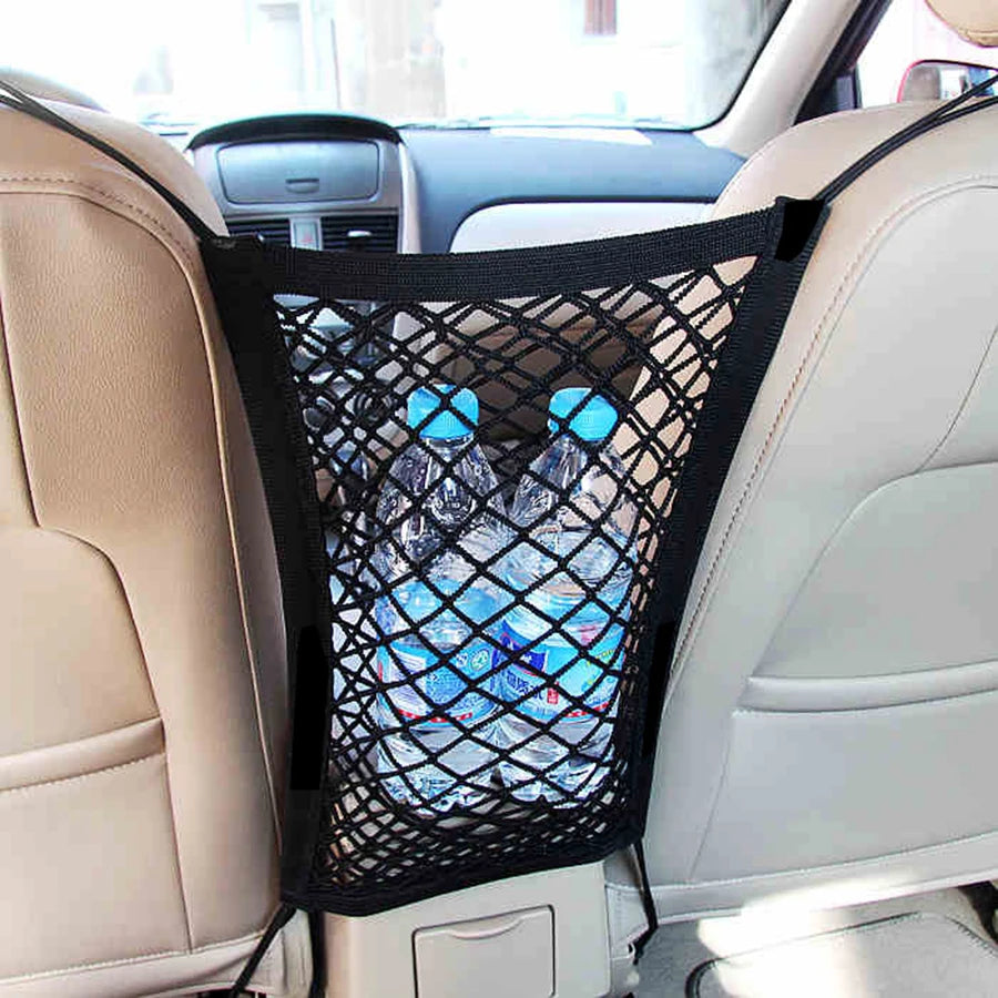 Pet Car Barrier Dog Car Barrier with Automatic Safety Mesh Storage Bag Pet Barrier Guard Back Seat Safety Protector Mesh Net