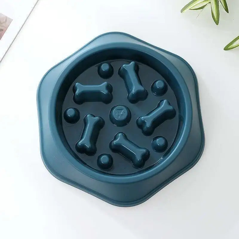 Pet Slow Food Bowl Anti-choking Feeder PP Plastic Dish Bowl Home Dog Eating Plate Anti-gulping Feeding Supplies