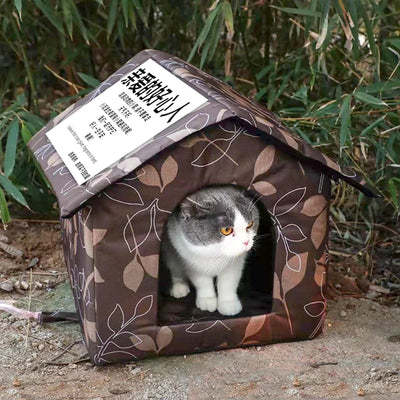 Cat House Waterproof Outdoor Winter Warm Pet Cat Cave Sleeping Beds Tent Home Foldable and Washable for Small Dog Puppy Supplies