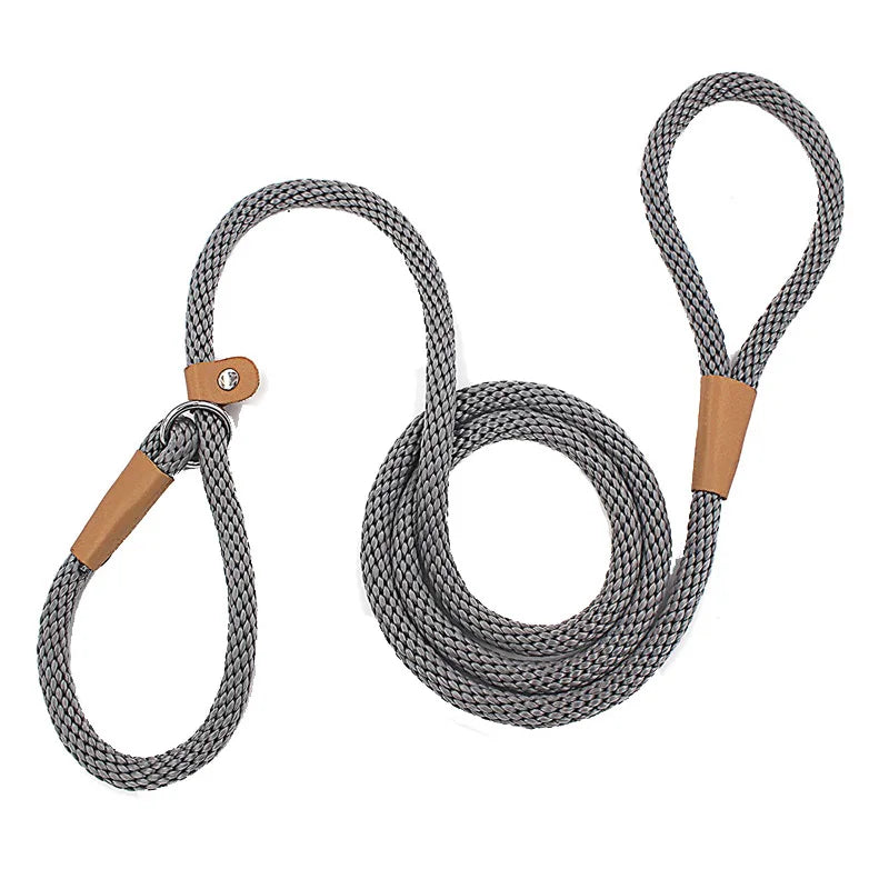 Dog Collar Slip Lead Dog Leash Nylon Solid Rope Leash Adjustable No Pull Training Dog Leash Medium And Large Dogs Pet Leashes