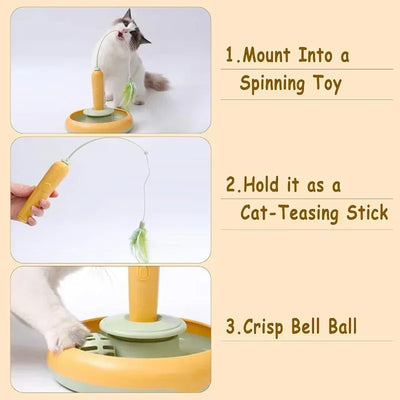 Interactive Cat Toy for Indoor Cats, Ultra Fun Smart Interactive Kitten Toy, Automatic Pet Feather Exercise Toys 360° Rotating