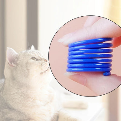 Kitten Cat Toys Wide Durable Heavy Gauge Cat Spring Toy Colorful Springs Cat Pet Toy Coil Spiral Springs